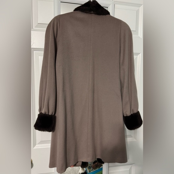 VTG Wool Alorna Brown Mink Fur Jacket Coat - Picture 2 of 5